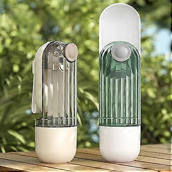 2in1 Portable Pet Water Bottle and Food Container, LeakProof Dog Travel Bottle, Green 380ml