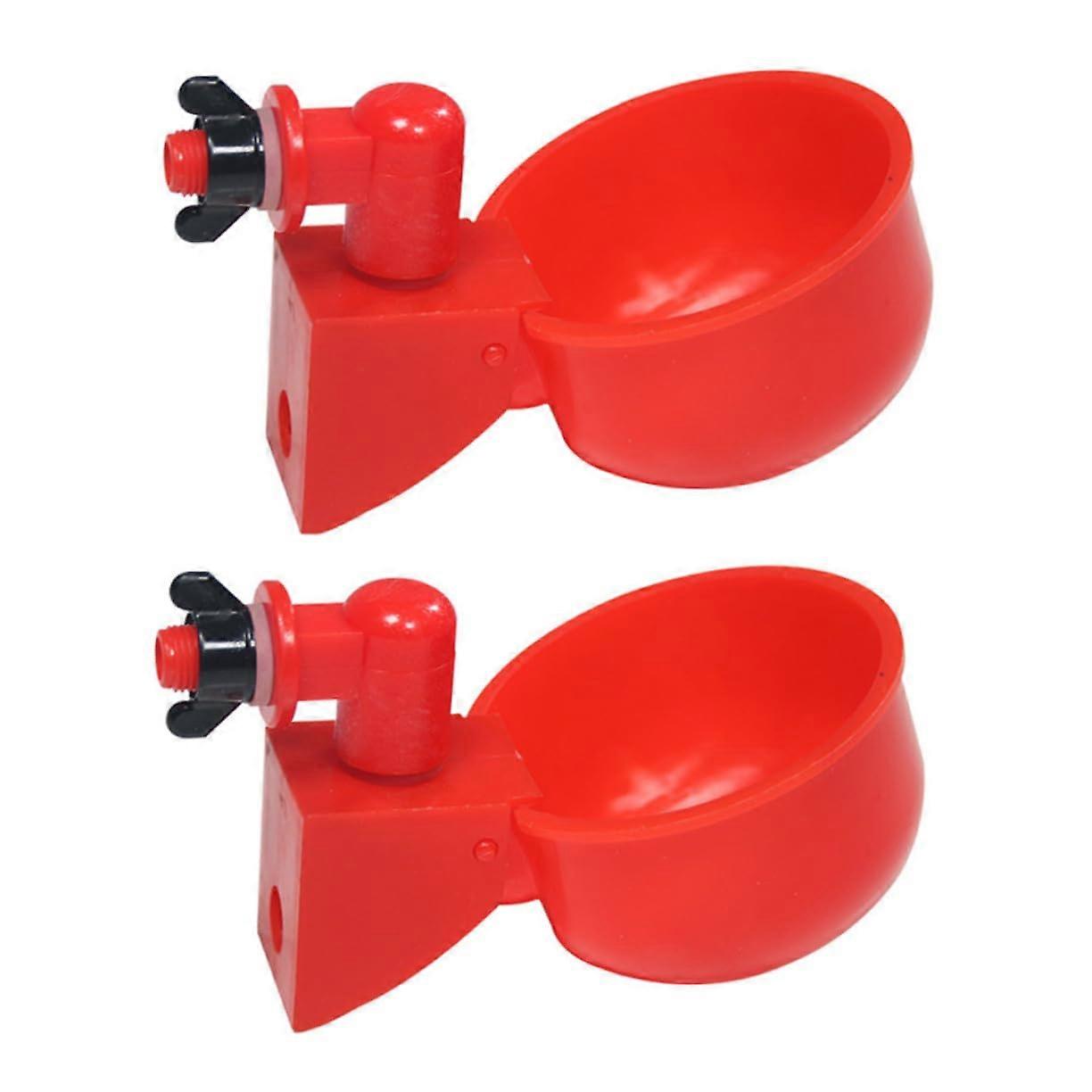 2pcs Automatic Poultry Waterer with Smooth Edge Compact Plastic Drinking Cups for Chickens Ducks Quail