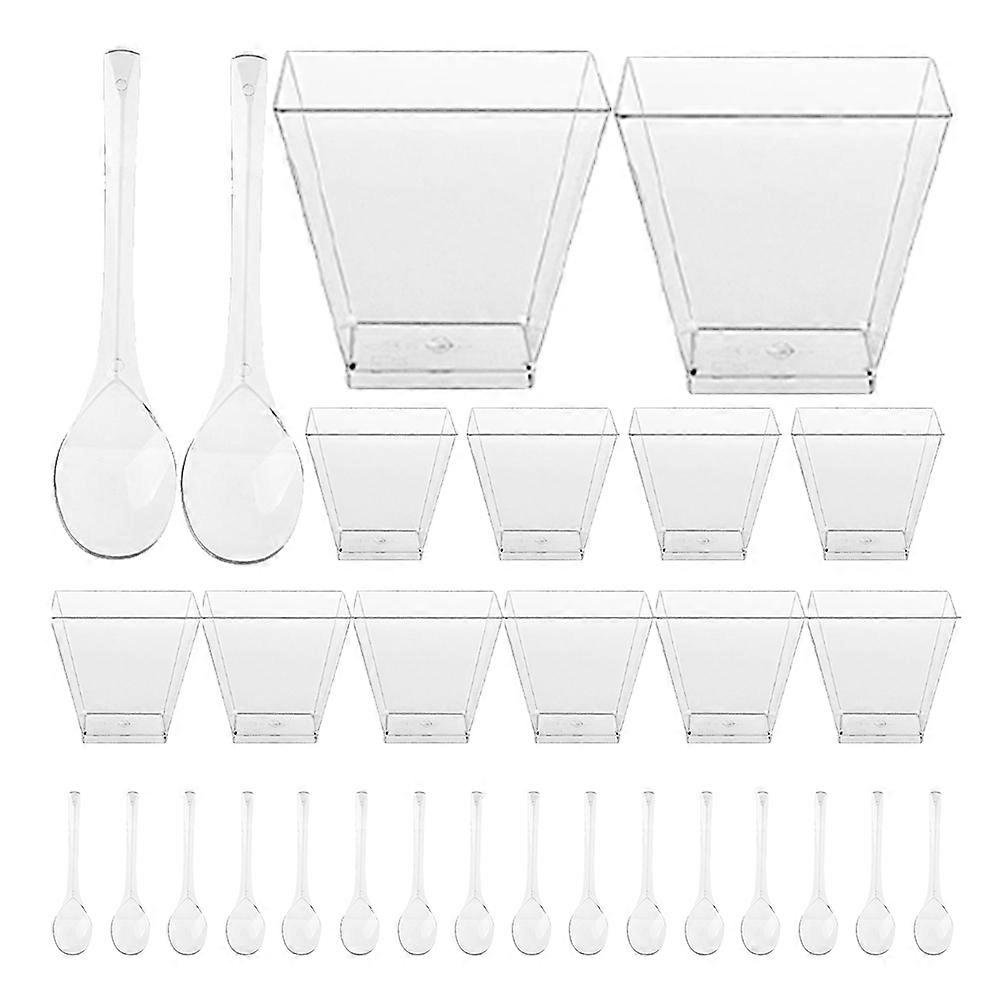 Dessert Cup with Spoon Transparent Dessert Cups for Serving 100Sets