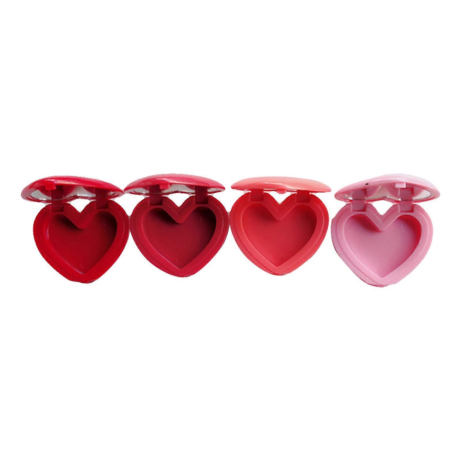 Empty Eyeshadow Case Lipstick Sample Container Heart Shape Plastic 4.6x3.4cm 4Pcs