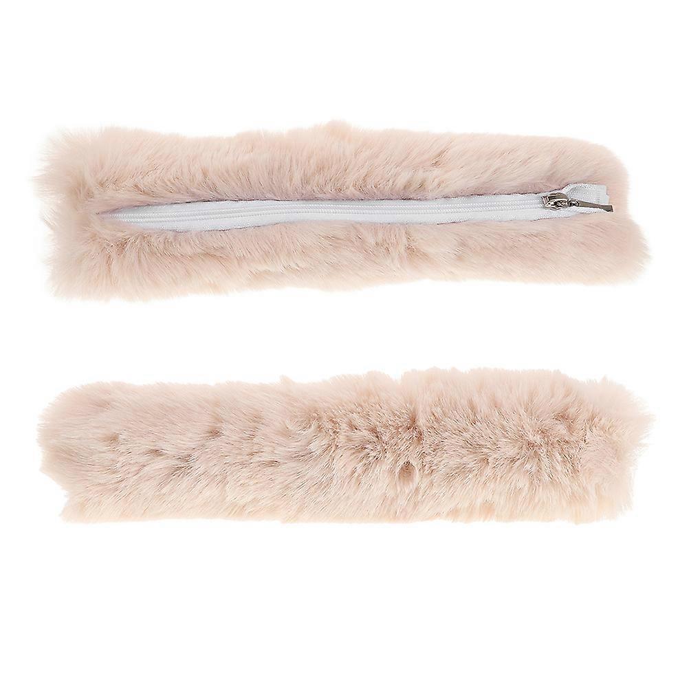 Comfortable Plush Bag Strap Pad Handbag Strap Wrap Zipper Closure 2Pcs Set