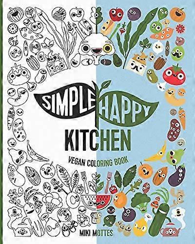 Livre de coloriage végétalien simple Happy Kitchen