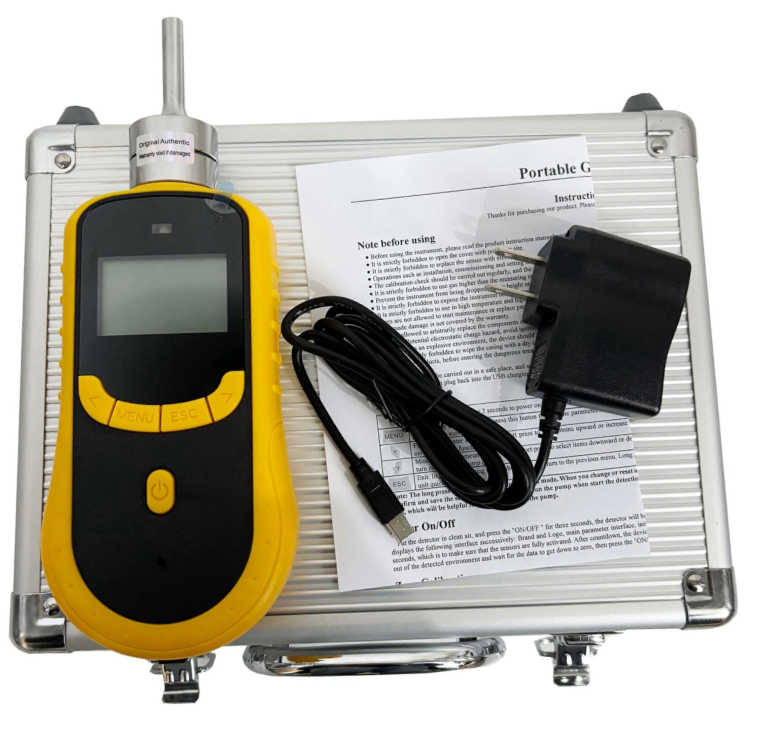 NOx Gas Detector with Pump, 020ppm Handheld Nitrogen Oxide Analyzer, USB Data Transfer, Large Storage