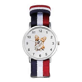 Corgi-Uhr mit grafischem Zifferblatt, leichte Unisex-Hunde-Armbanduhr für den Alltag