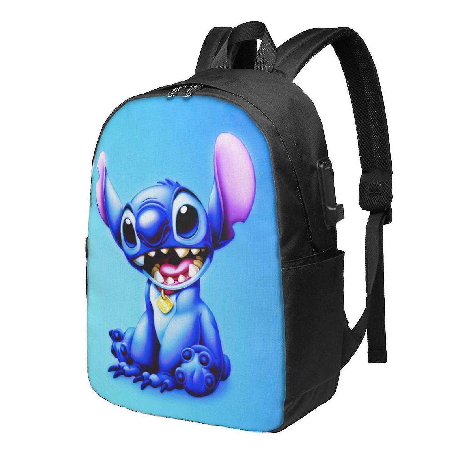 j4379 Lilo & Stitch Backpack With USB Charging Port, Travel Laptop Backpack, Water Resistant College School Computer Bag, Durable Daypack, Fit 16 Inch