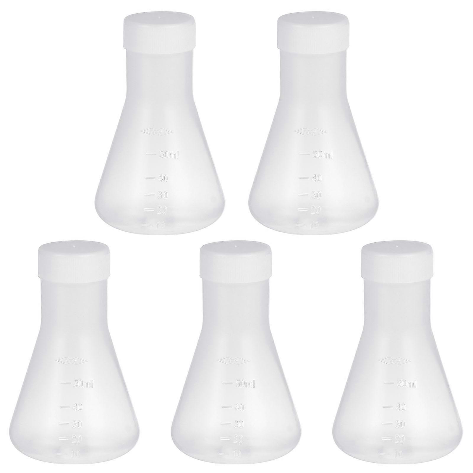 Erlenmeyer Flask Plastic Flask for Lab Use Transparent 5Pcs Professional