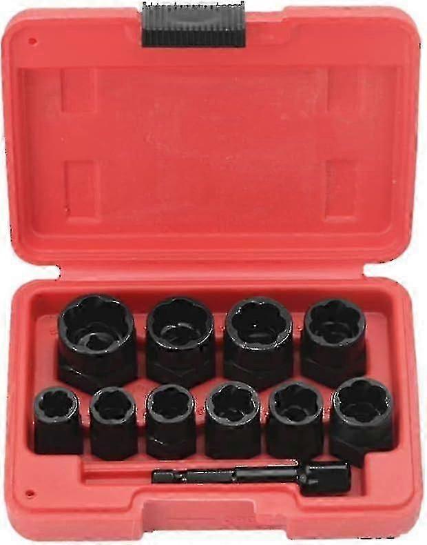 11pcs 9.5mm Impact Screw Extractor Tool Set With Tool Box