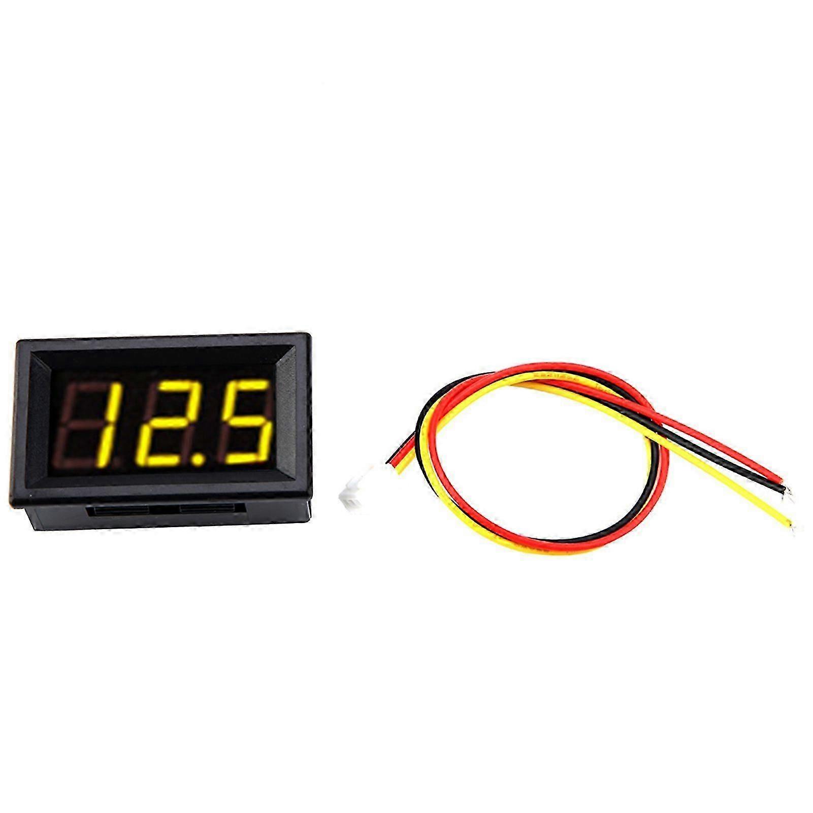 0.56" 3 Wire Digital LED Voltmeter Voltage Meter Panel with Reverse Protection DC0-100V (Yellow intelligence