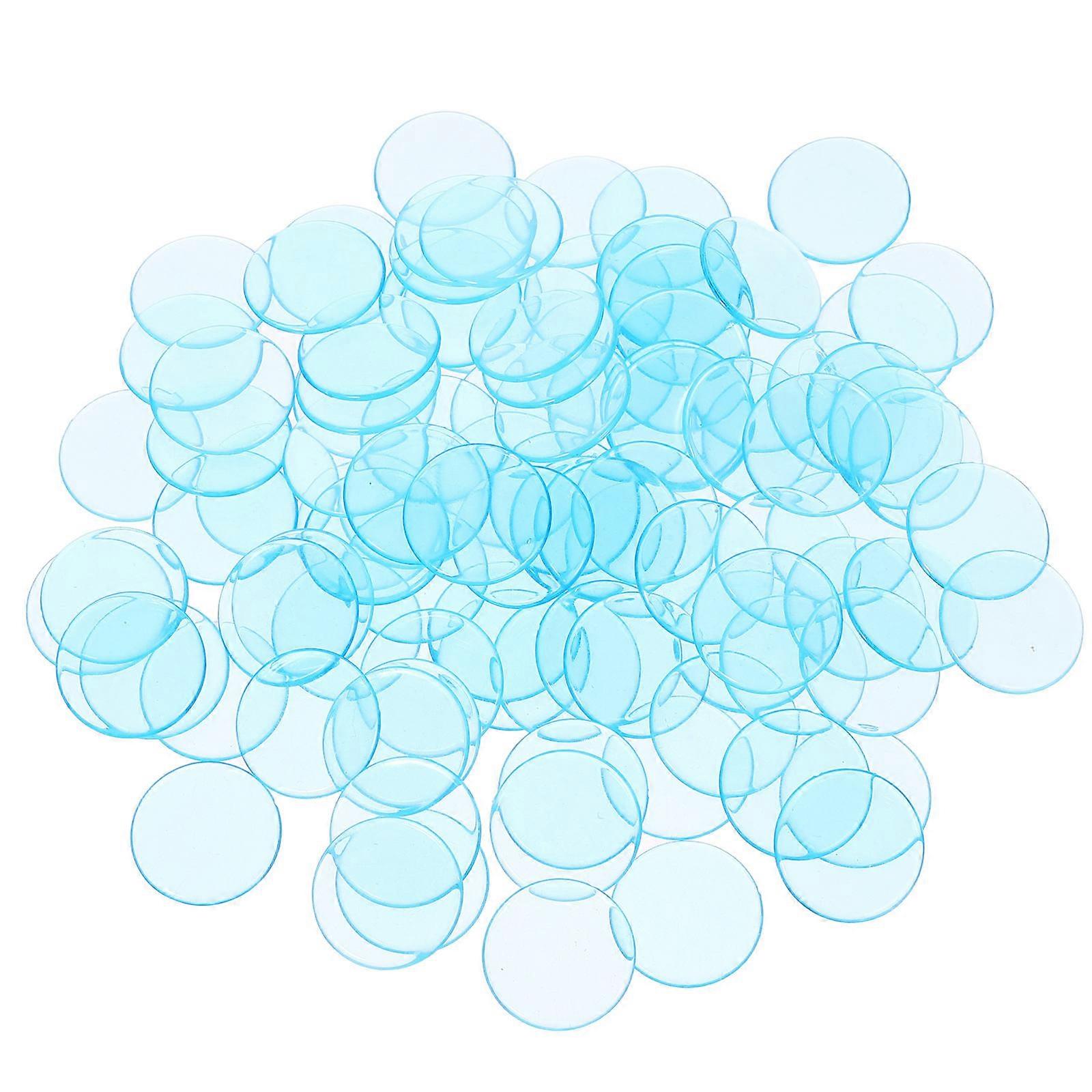 Plastic Markers Blue Counting Chips for Games 100Pcs Pack