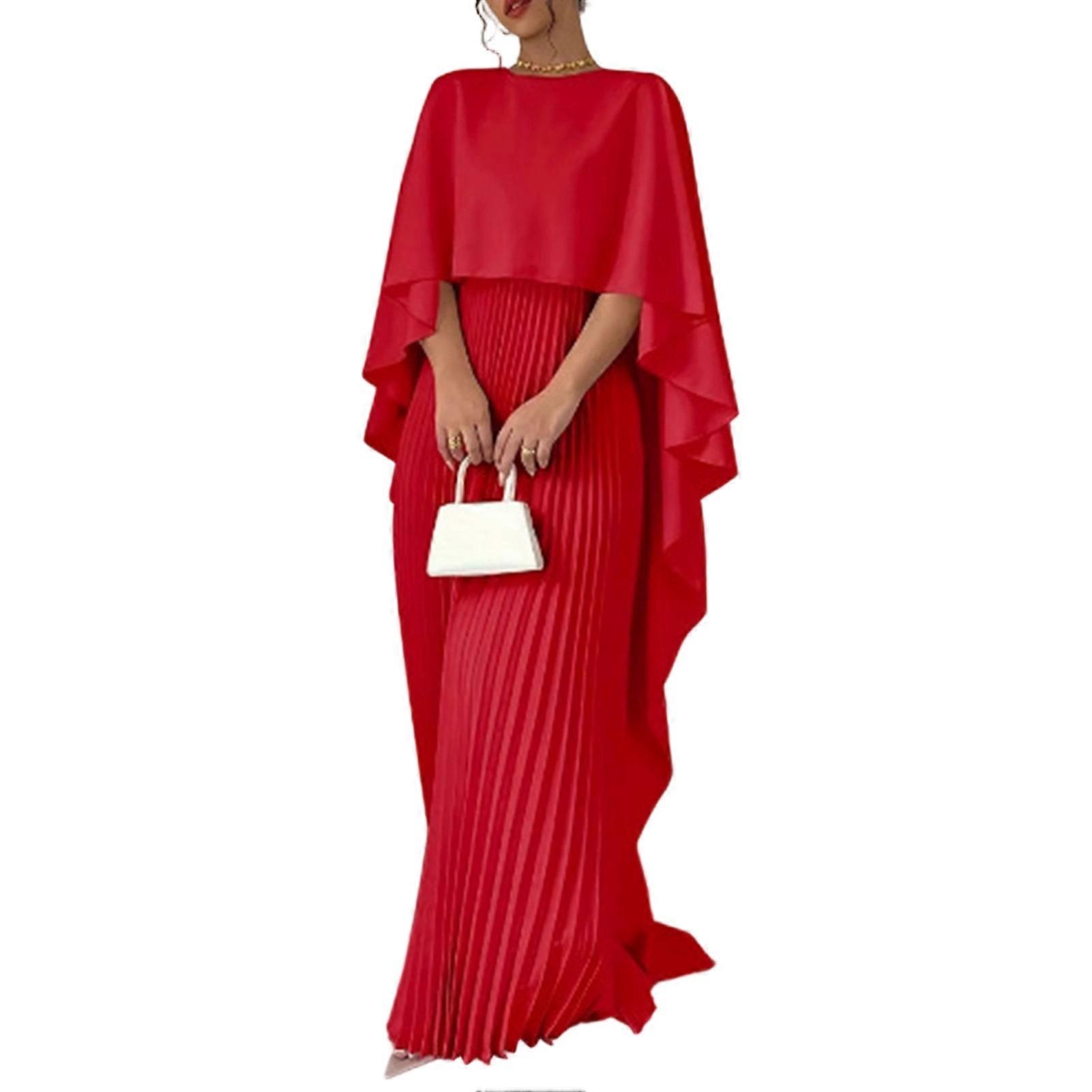 Split Cape Sleeve Dress Comfortable Polyester For Guest Wedding