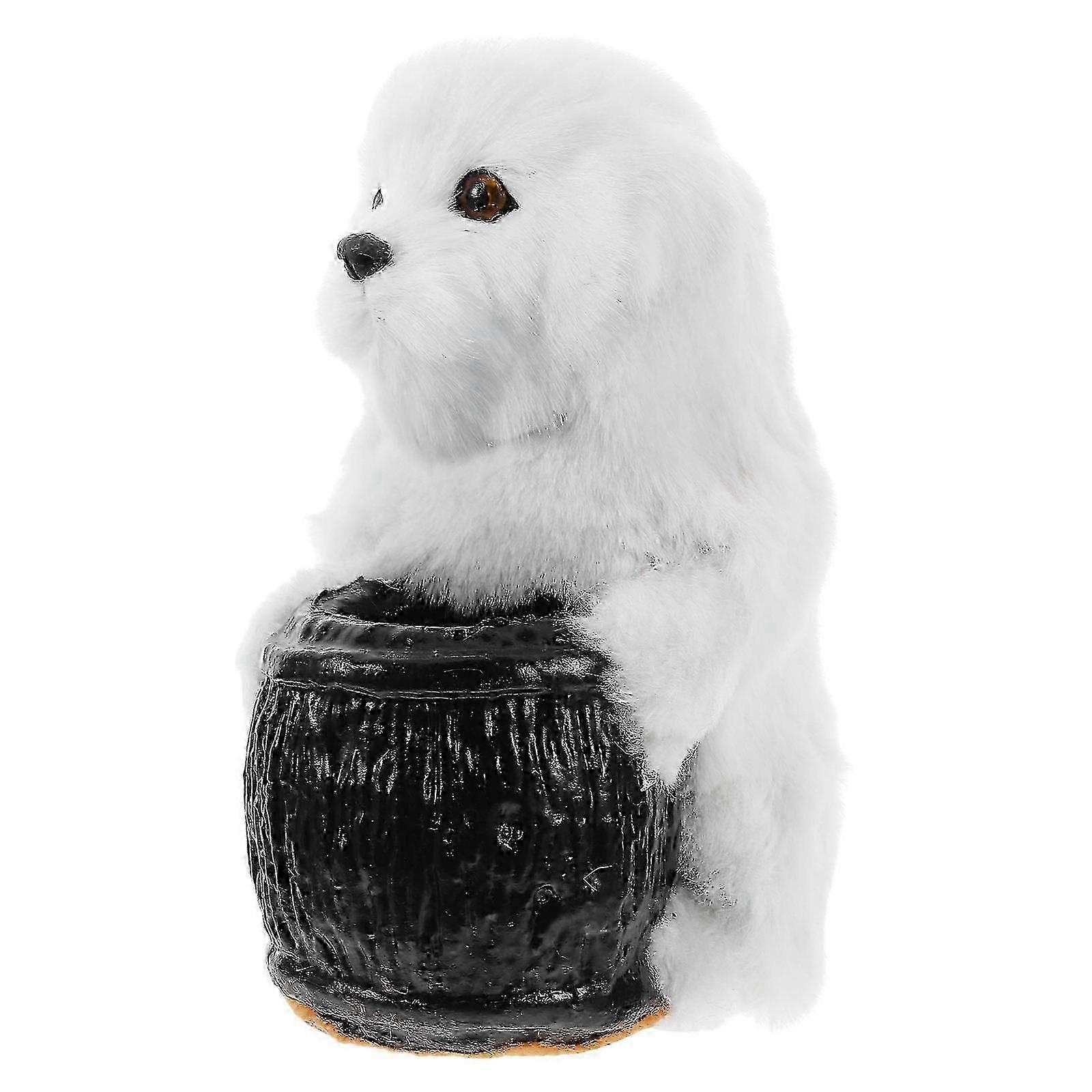 Cute Dog Plush Pen Holder for Desk Organization with Multi-Function