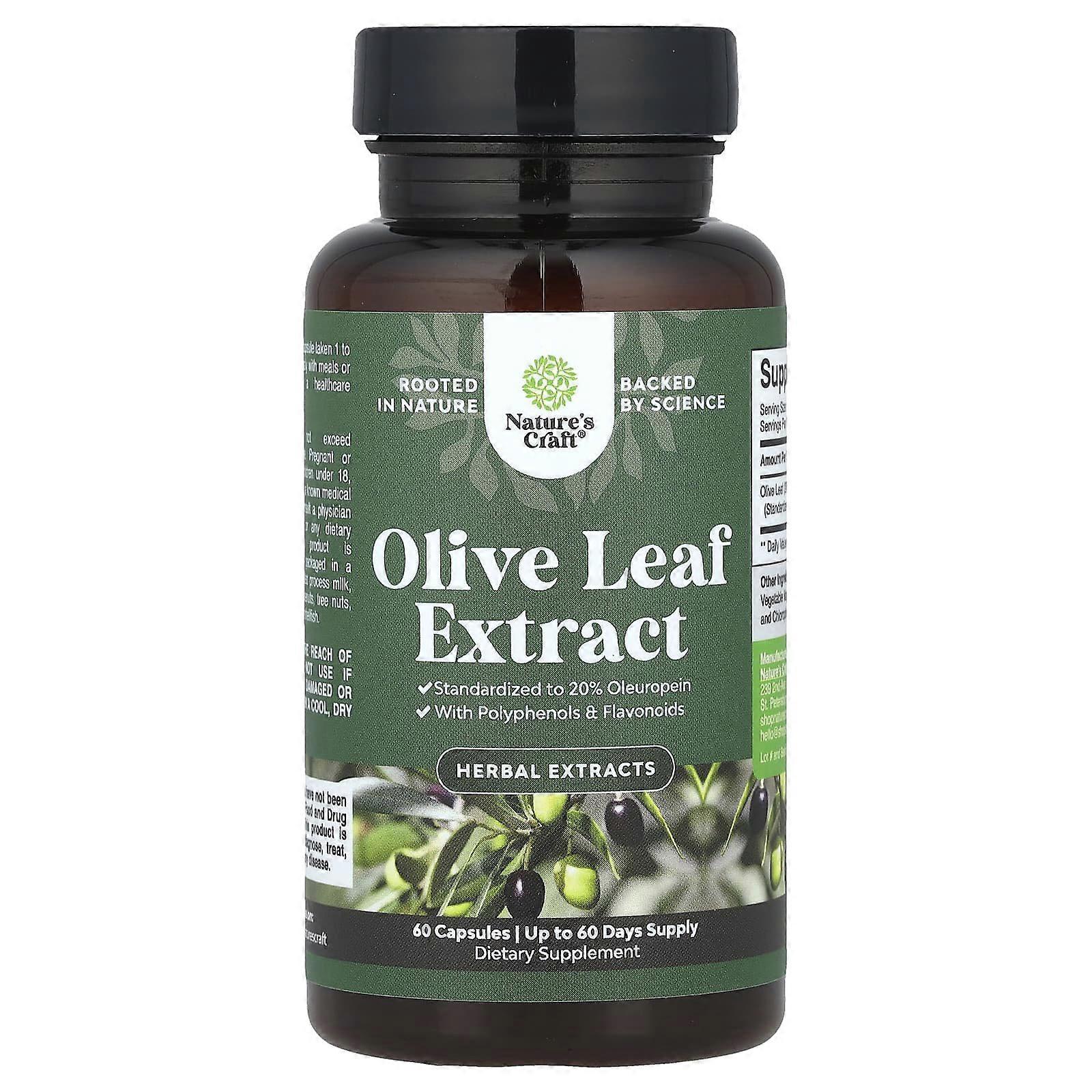 Nature's Craft, Olive Leaf Extract, 750 mg, 60 Capsules, 2-Pack