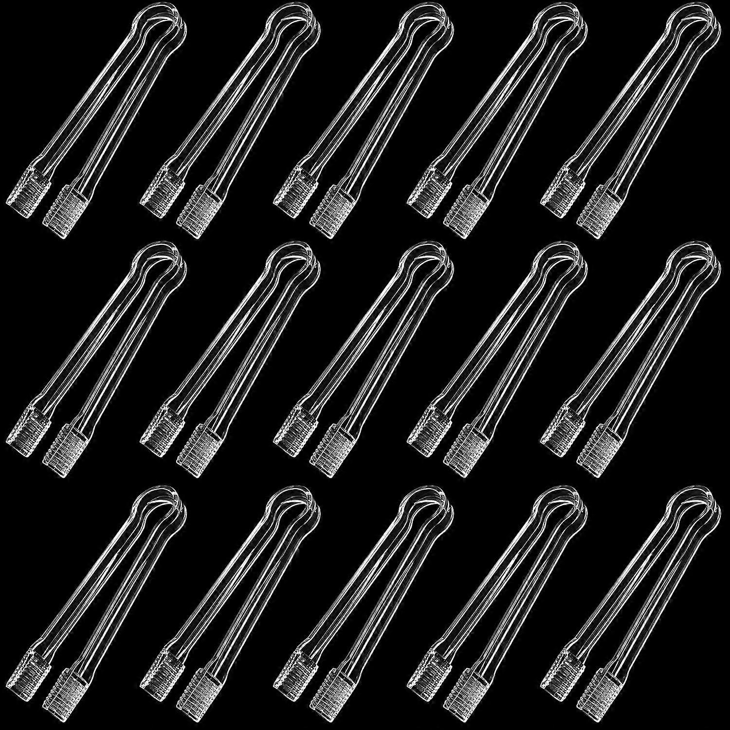 Small Plastic Tongs (15 Pcs) - Mini Serving Utensils