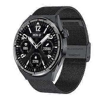 Esfera negra de 1,60 pulgadas Correa de acero IP68 Reloj inteligente Esfera negra Correa de acero de Milán