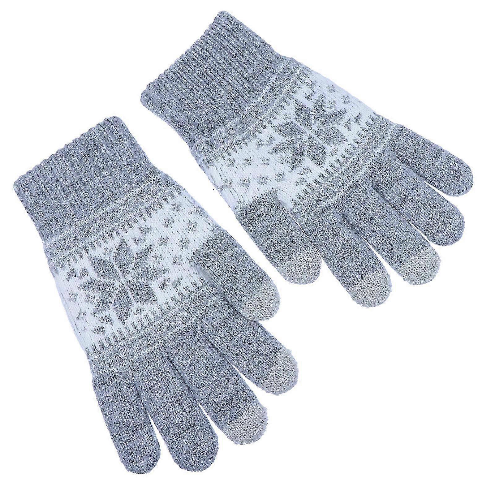 Winter Wool Knitted Touch Screen Windproof Gloves 1 Pair for Daily Use