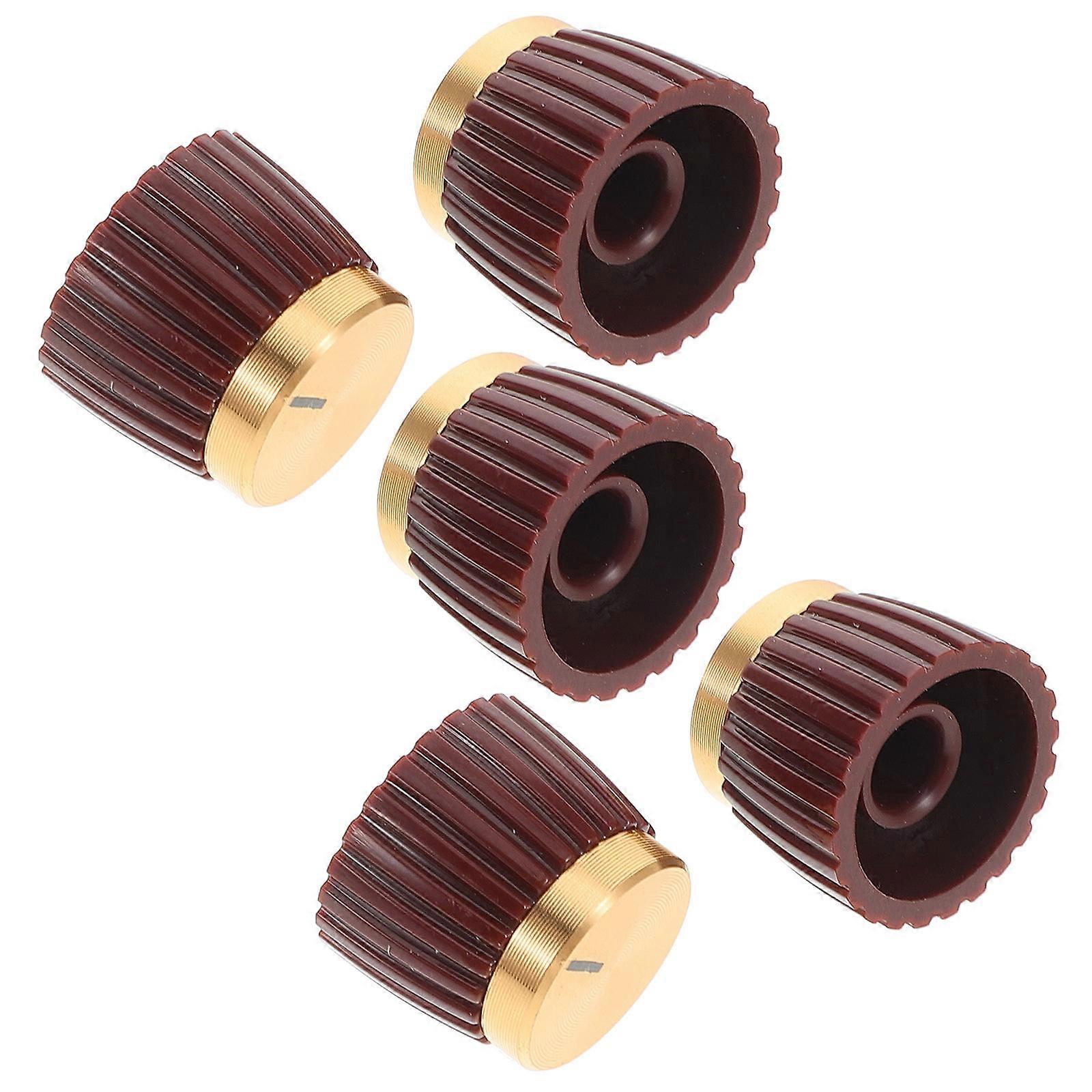 Volume Control Knob Guitar Potentiometer Knobs Replacement for 20Pcs Brown