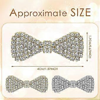 6 Pieces Rhinestone Crystal Hair Clips for Women Clear Hair Bows Barrettes Mini Rhinestone Alligator Hair Clips Wedding Hair Jewelry Bridal Hair Acces