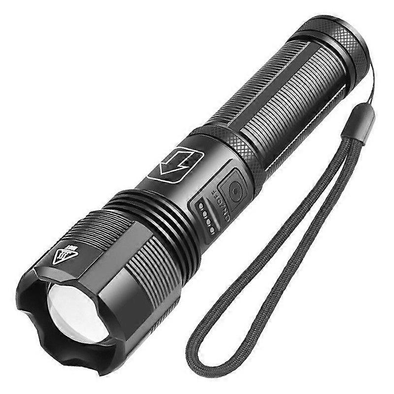 Zoomable White Laser Flashlight Rechargeable Torch