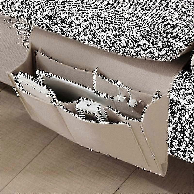 Thick felt bedside organiser with hanging storage boxes