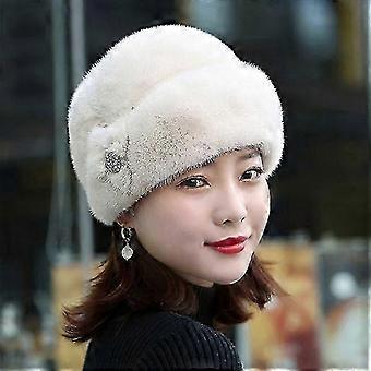 XYCY-Faux Fur Trimmed Winter Fashion Hat For Women Fashionable Outdoor Warm Hats Birthday Gift