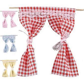 Dollhouse Curtains Set 4Pcs Tiny Window Drapes for 1 12 Scale Dollhouse Accessories Diy Decor Mini Curtain Model for Doll Furniture