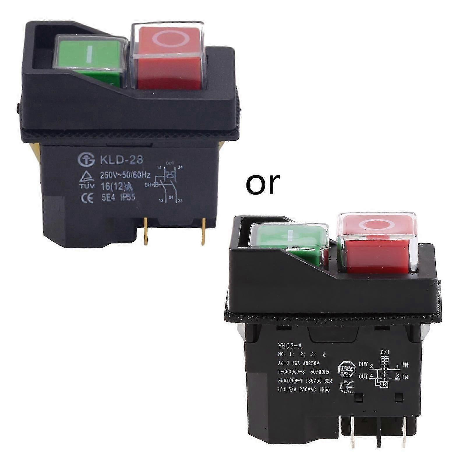 Electromagnetic Pushbutton Switches 4 Pin Kld-28 Waterproof Push Button Switch 26-27