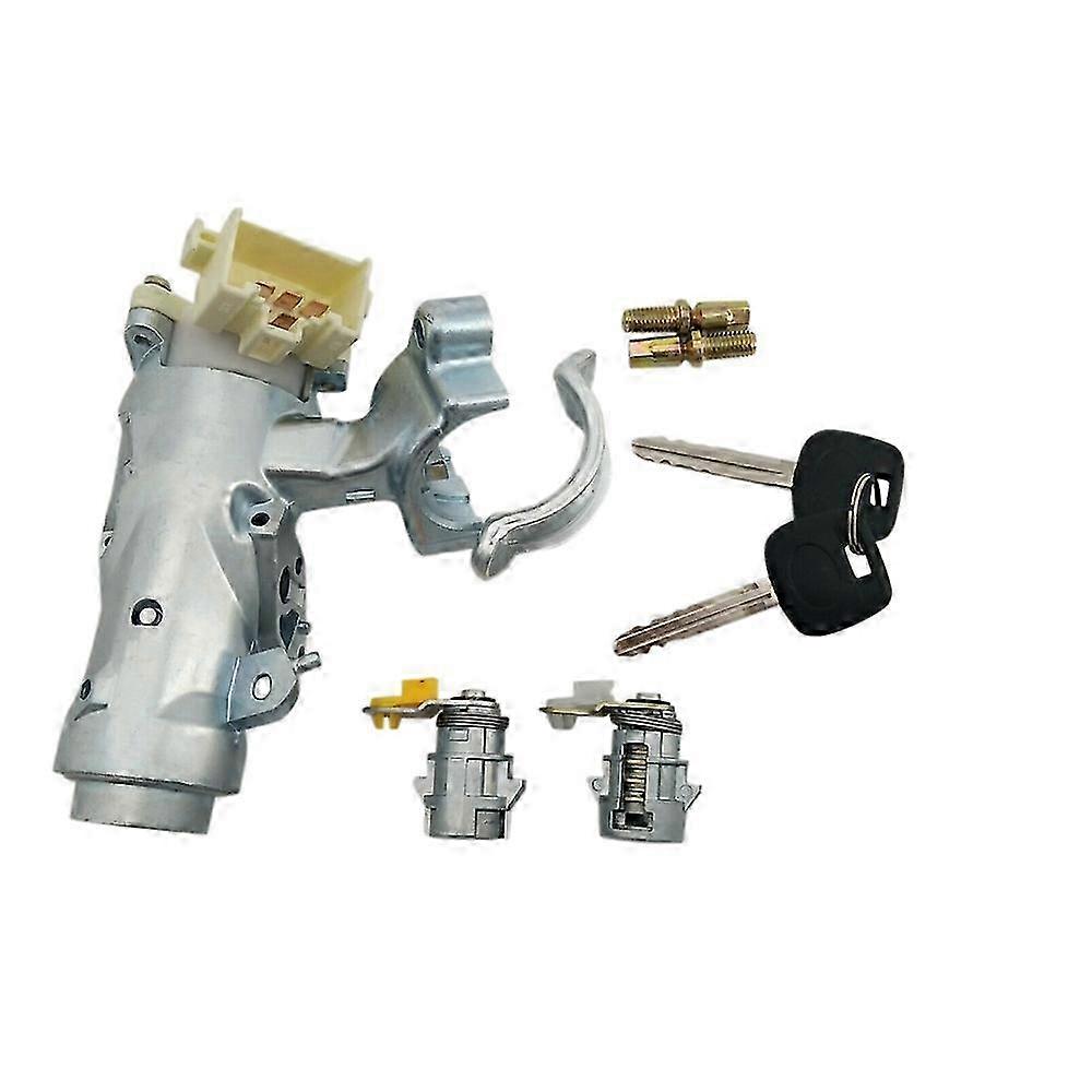 Ignition Lock Core Ignition Switch Steering Lock + Door Lock with 2 Keys Set compatible with1997-2005