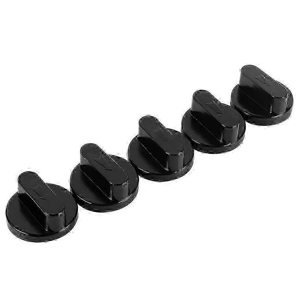 5Pcs Black Grill Control Knobs Gas Stove Cooker Oven Switch Universal Kitchen Use