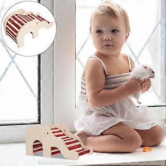 Dekorativt hamstergömställe hushållshamsterhydda bågbroformad trämaterial 1 st