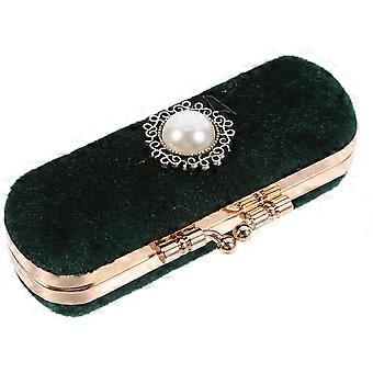 Green Retro Lipstick Box Cosmetic Storage Case with Mirror for Cosmetics
