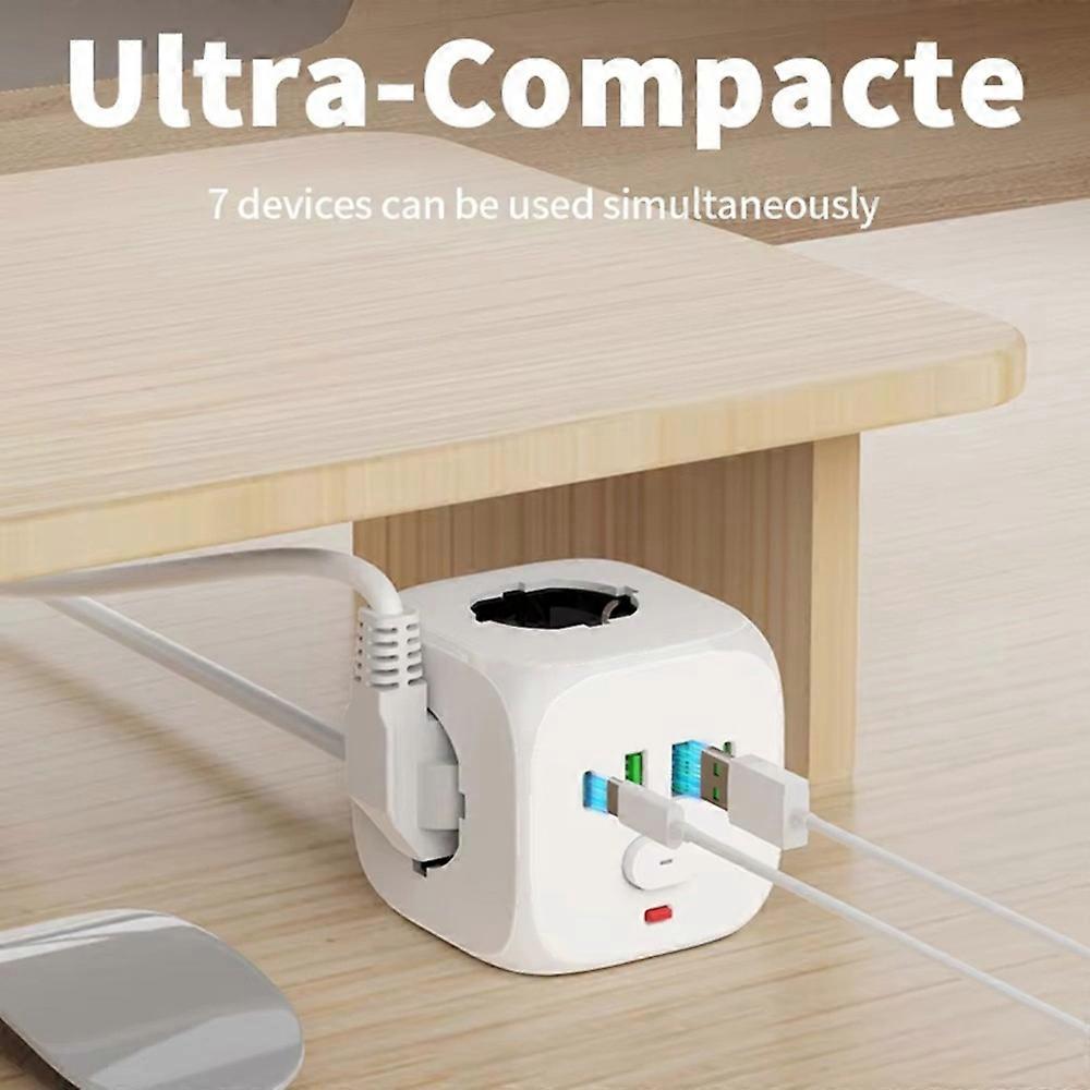 EU Plug Socket Power Strip Outlet Wall Socket Power Socket Aapter Electrical Outlet 2M