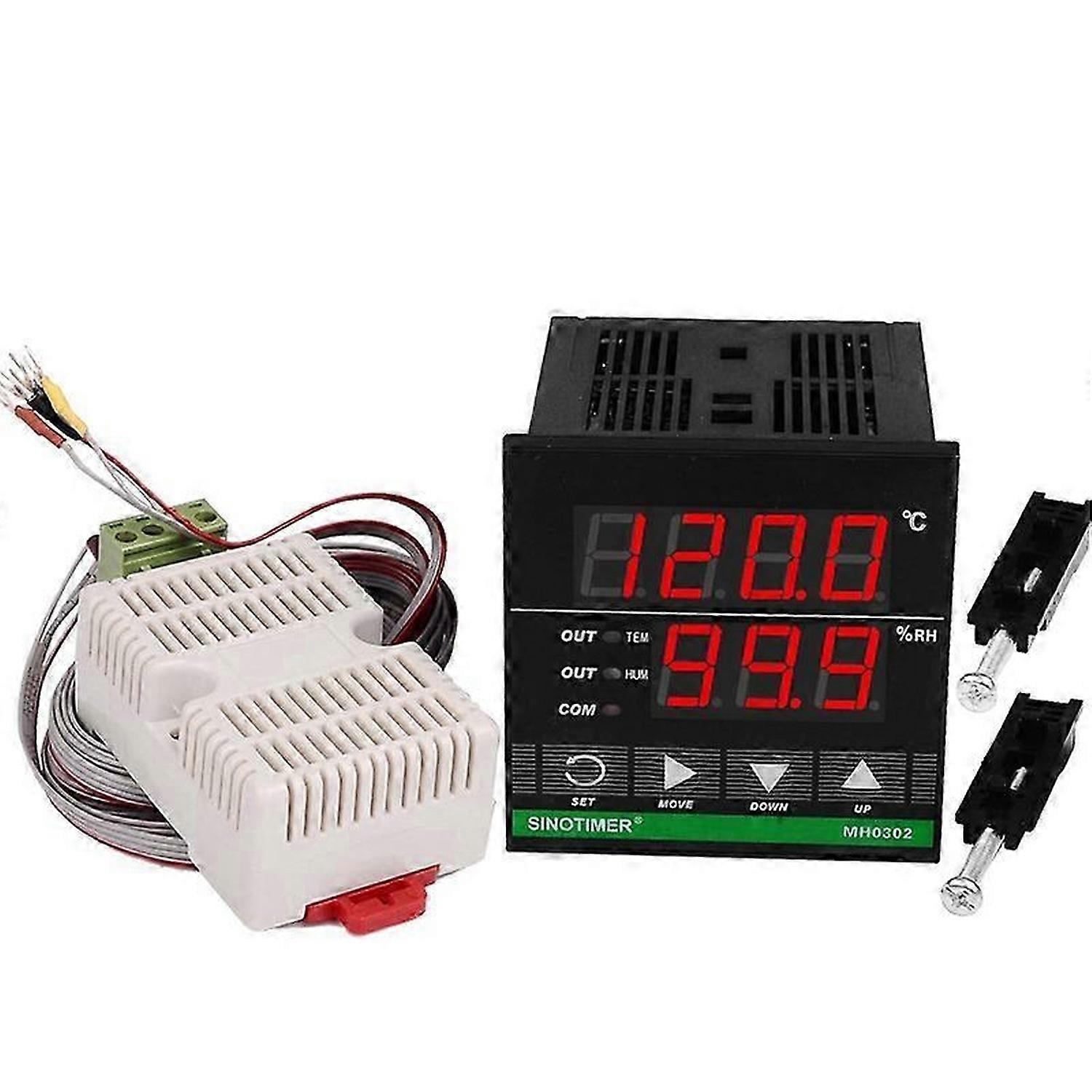 Temperature Humidity Controller, MH0302 Panel Mounted Digital Temperature and Humidity Controller S
