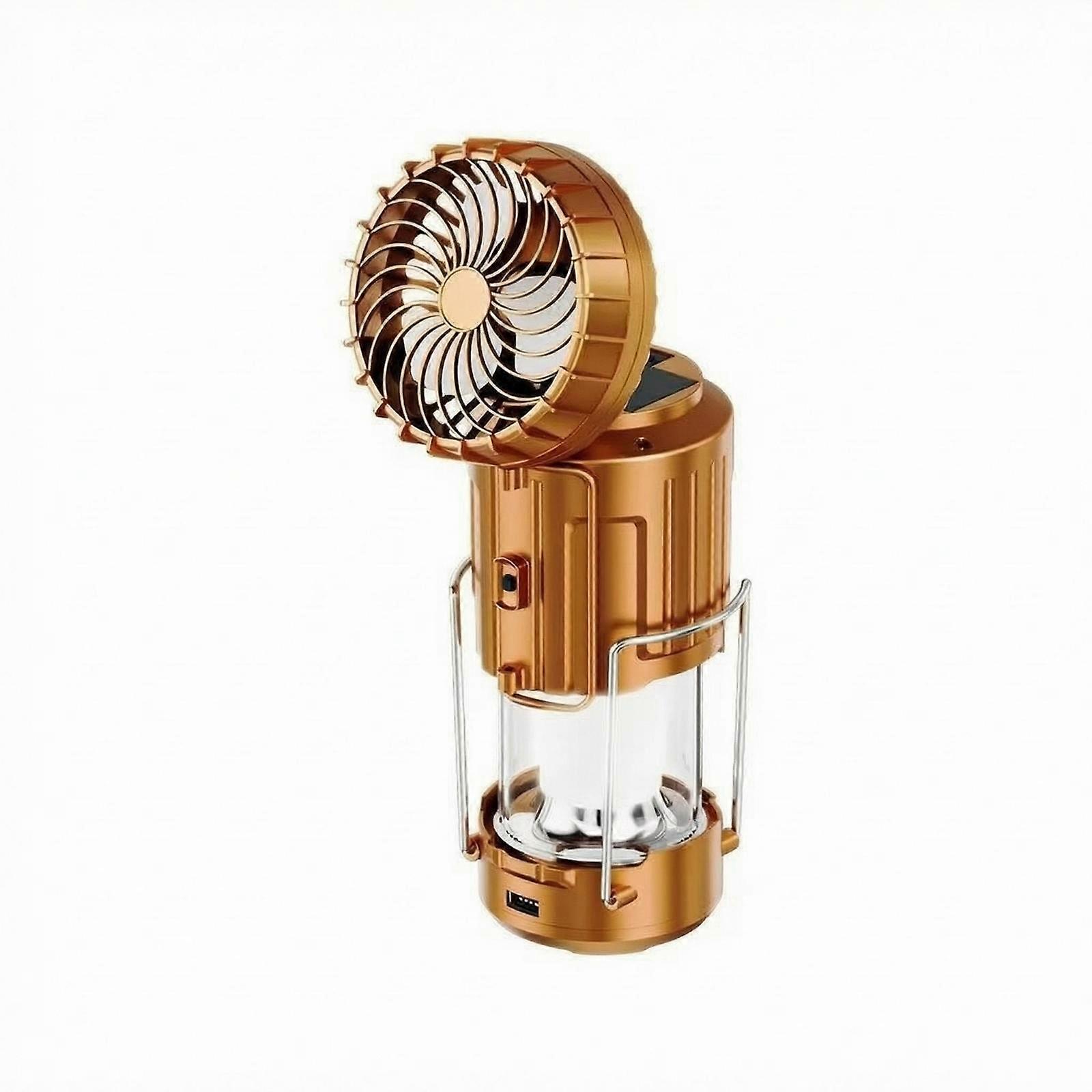 Camping Lantern Fan Multi Function Solar Lantern Fan USB Charging Renewable