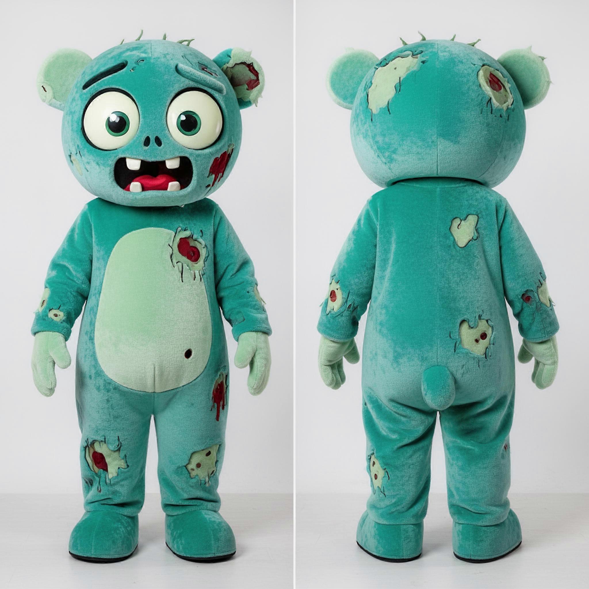 MASTICOT Teal Padded Cartoon Zombie Mascot