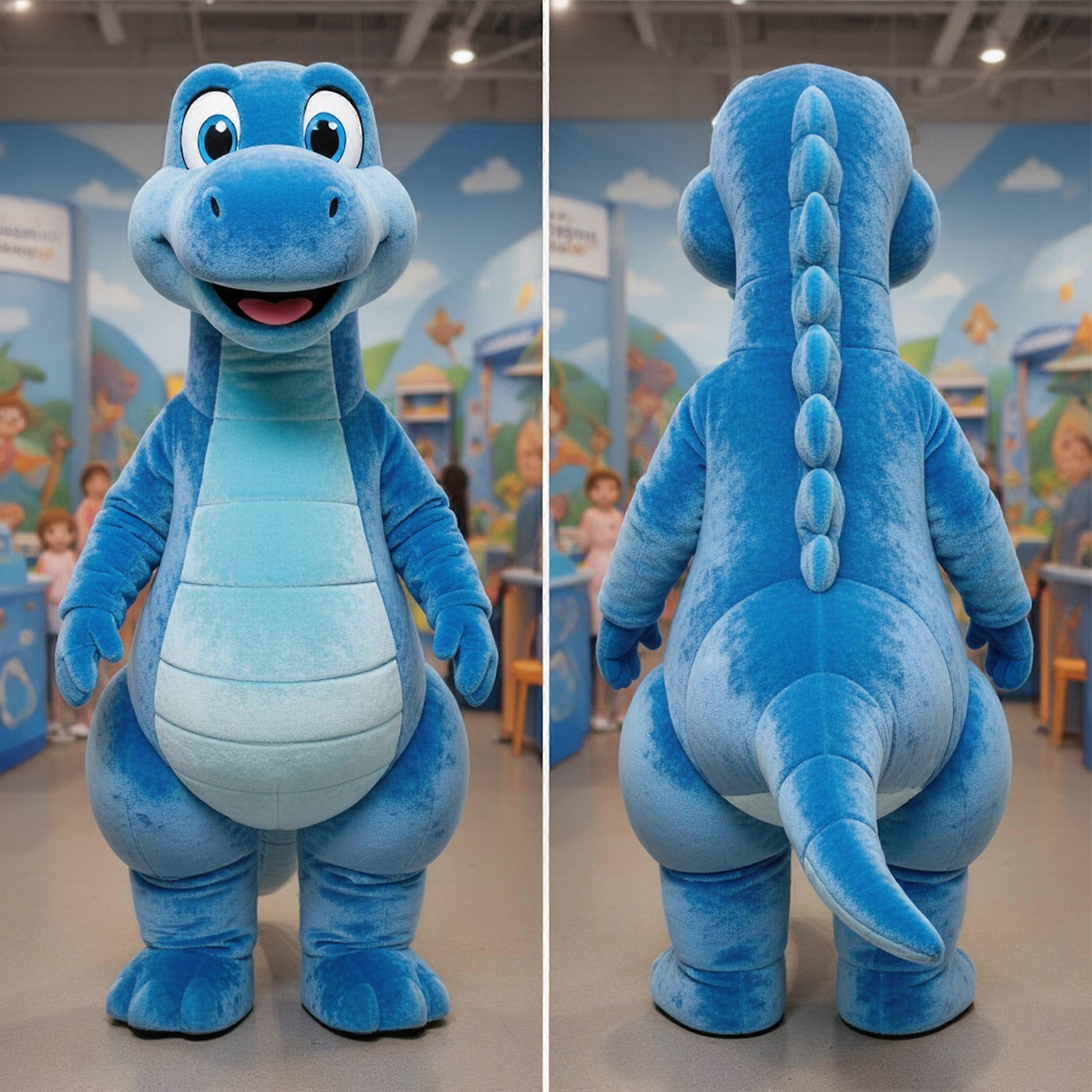 MASTICOT Azure Blue Gentle Diplodocus Mascot