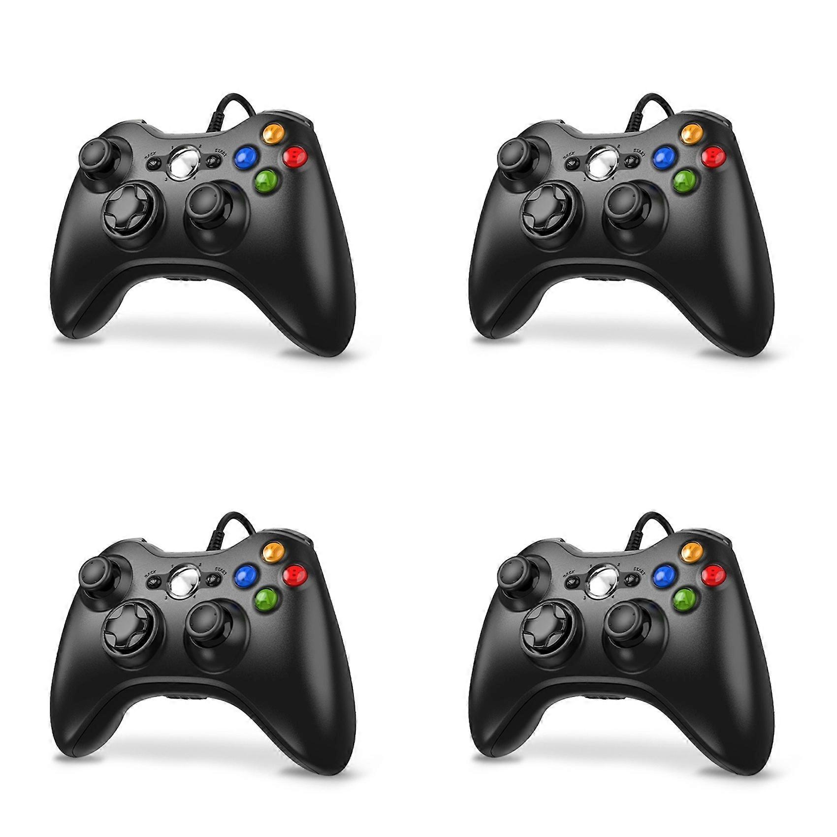 4X USB Wired Game Pad Joypad Gamepad Controller for Game System PC,Black