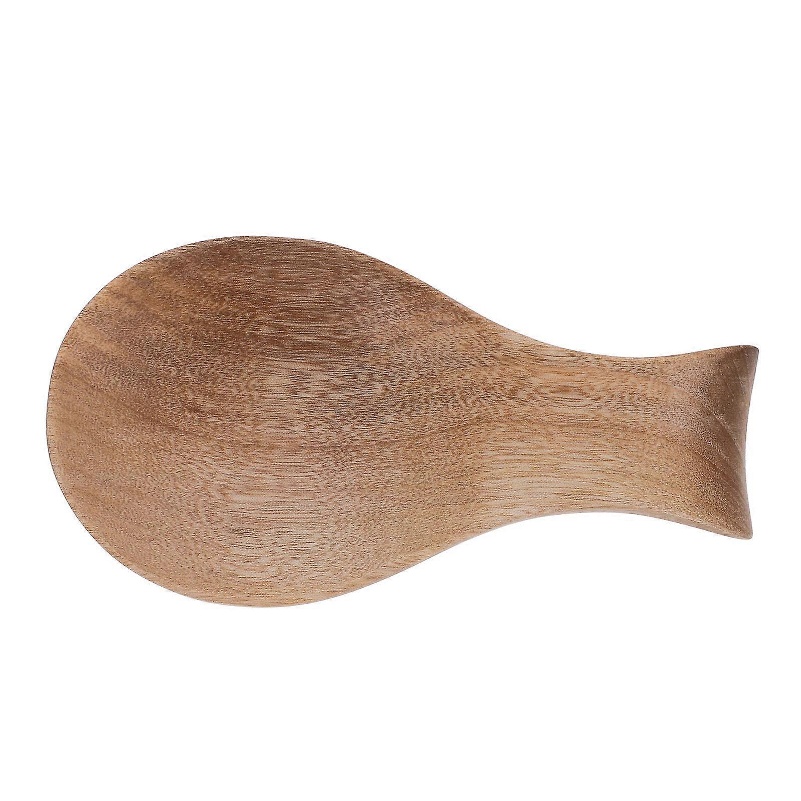 Solid Wood Spoon Holder for Kitchen Counter with Spoon Rest