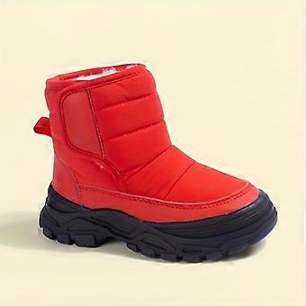 Winter Fashion Student Plush-Lined Warm Snow Boots for Children, Outdoor Anti-Slip Hiking Sports Boots