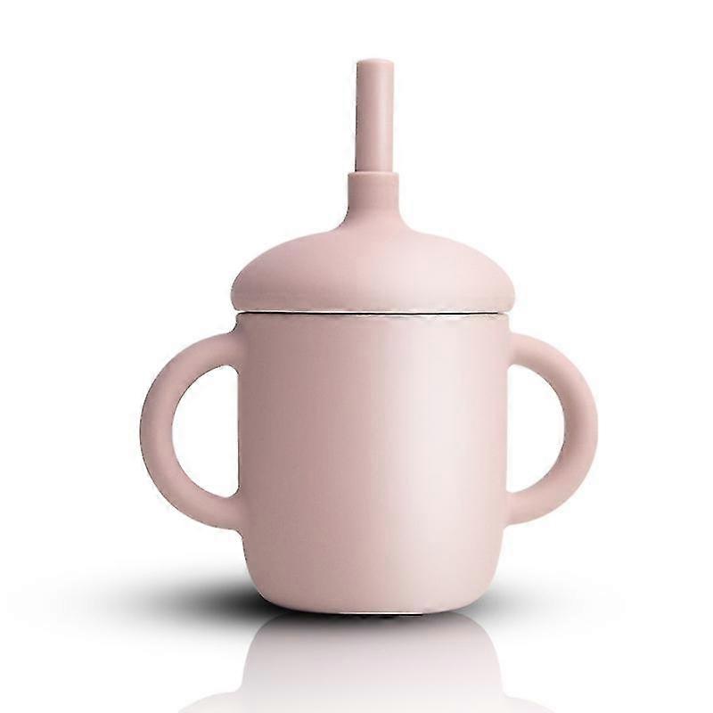 Silicone straw cups (2 pcs-pink, blue)