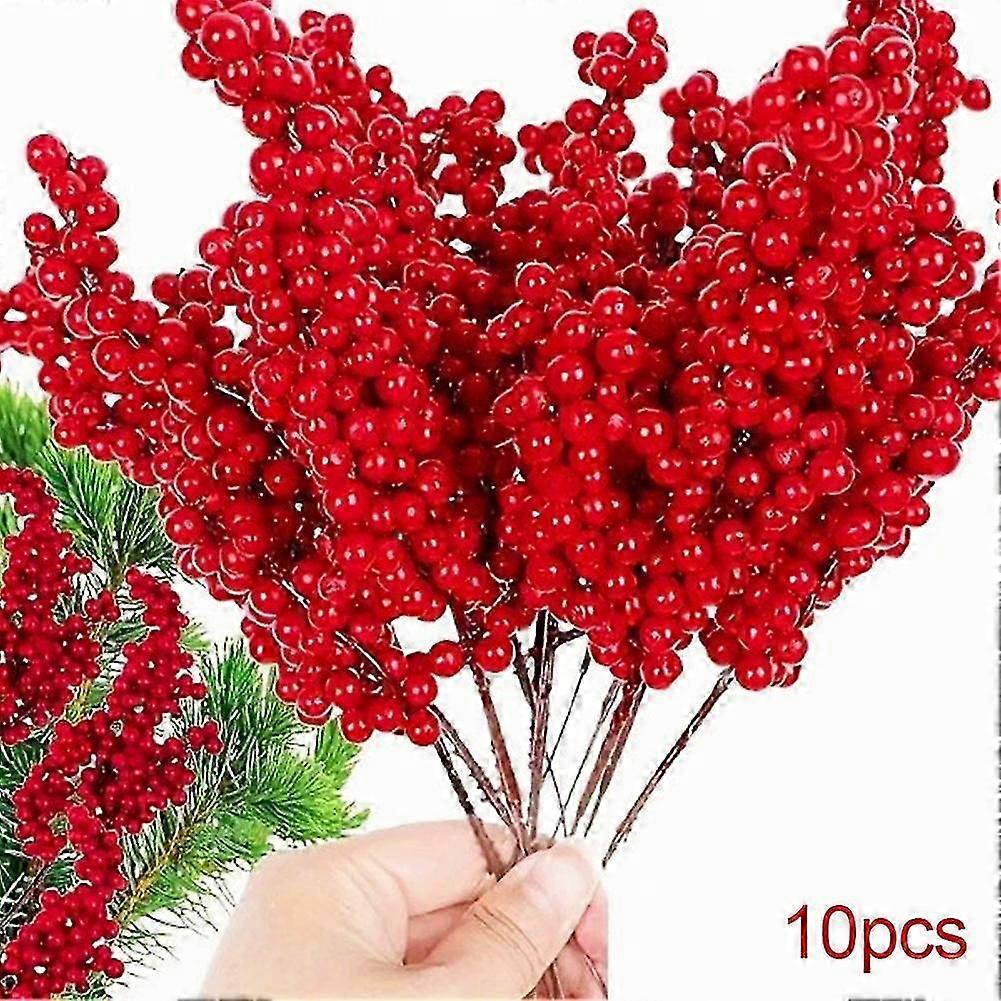 Red Foam Berry Stems 22cm Flexible