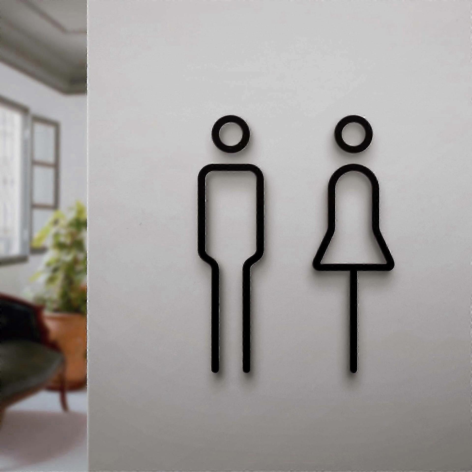 Rustic Acrylic Washroom Sign Pair