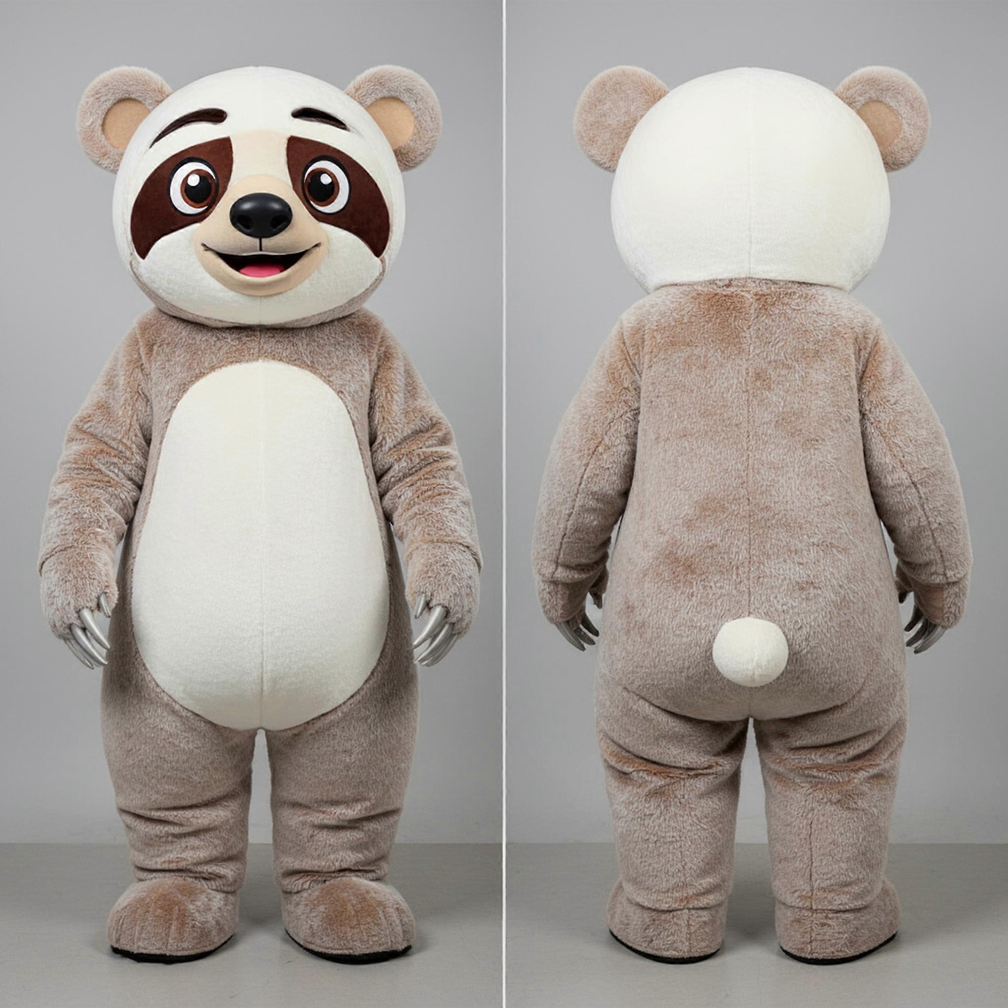 MASTICOT Velvety White Cuddly Sloth Bear Mascot