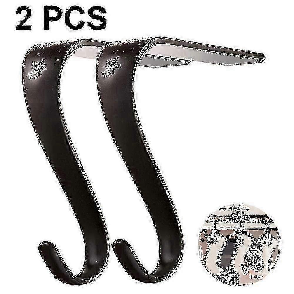 Christmas Stocking Holder Hooks, 2pcs Metal Hooks - Black