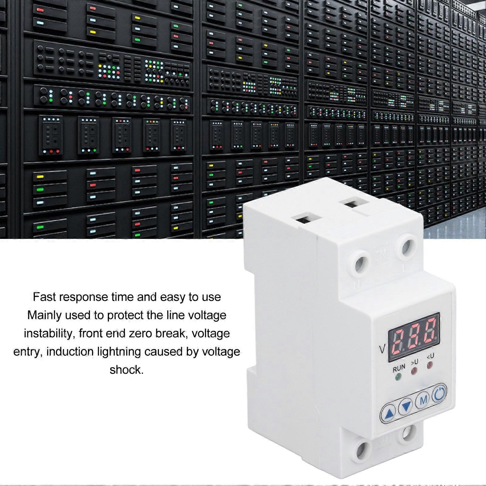 LED Single Display Automatic Reset Voltage Protector Intelligent Adjustable Over Voltage Under Voltage Protective Device 230V AC