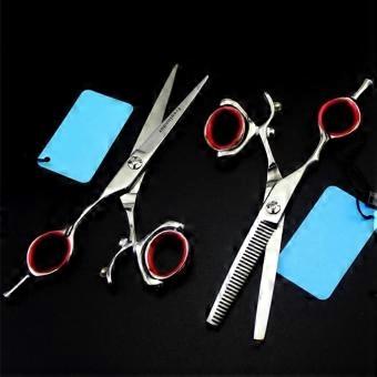 Professional Hair Cutting Scissors 5.5 Inch Left Handed Stainless Steel Barber Shears Ergonomic Grip