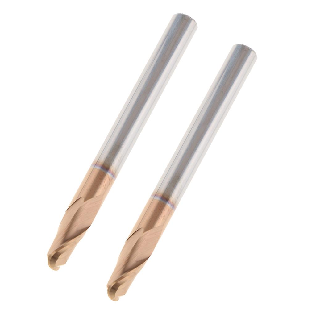 2x HRC55 Volframkarbid belagd kula näsa ändfräs CNC verktyg radie 2,5 mm