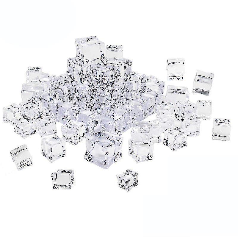 50pcs Acrylic Ice Cubes Plastic Refreezable Washable Simulation Ice For Party And Wedding