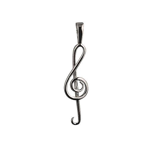 Silver 25x8mm wire G Clef Pendant or Charm