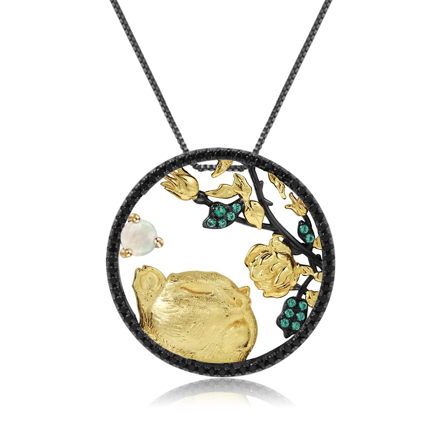 Tiger Element 925 Silver Gemstone Personalized Necklace
