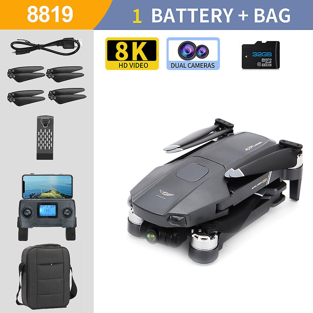 New 8819 Gps Drone 8k Profesional Dual Hd Camera Drone 5g Wifi 3-axis Gimbal Brushless Obstacl Avoid Distance 13km Rc Quadcopter